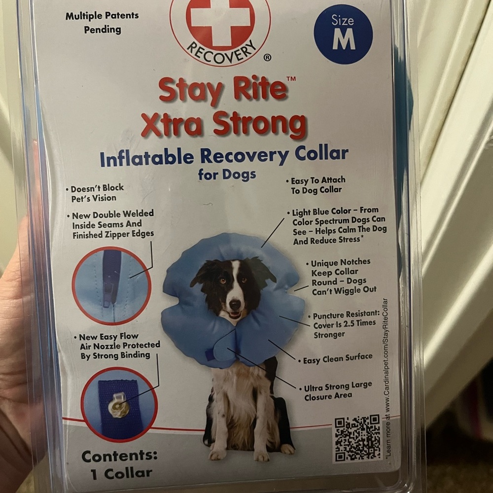 Inflatable recovery collar for dogs, size medium
